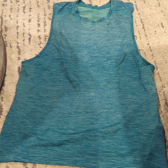 Lululemon Metal Vent Tech Muscle Tank Tropix Green / Shark Teal - Picture 7 of 10